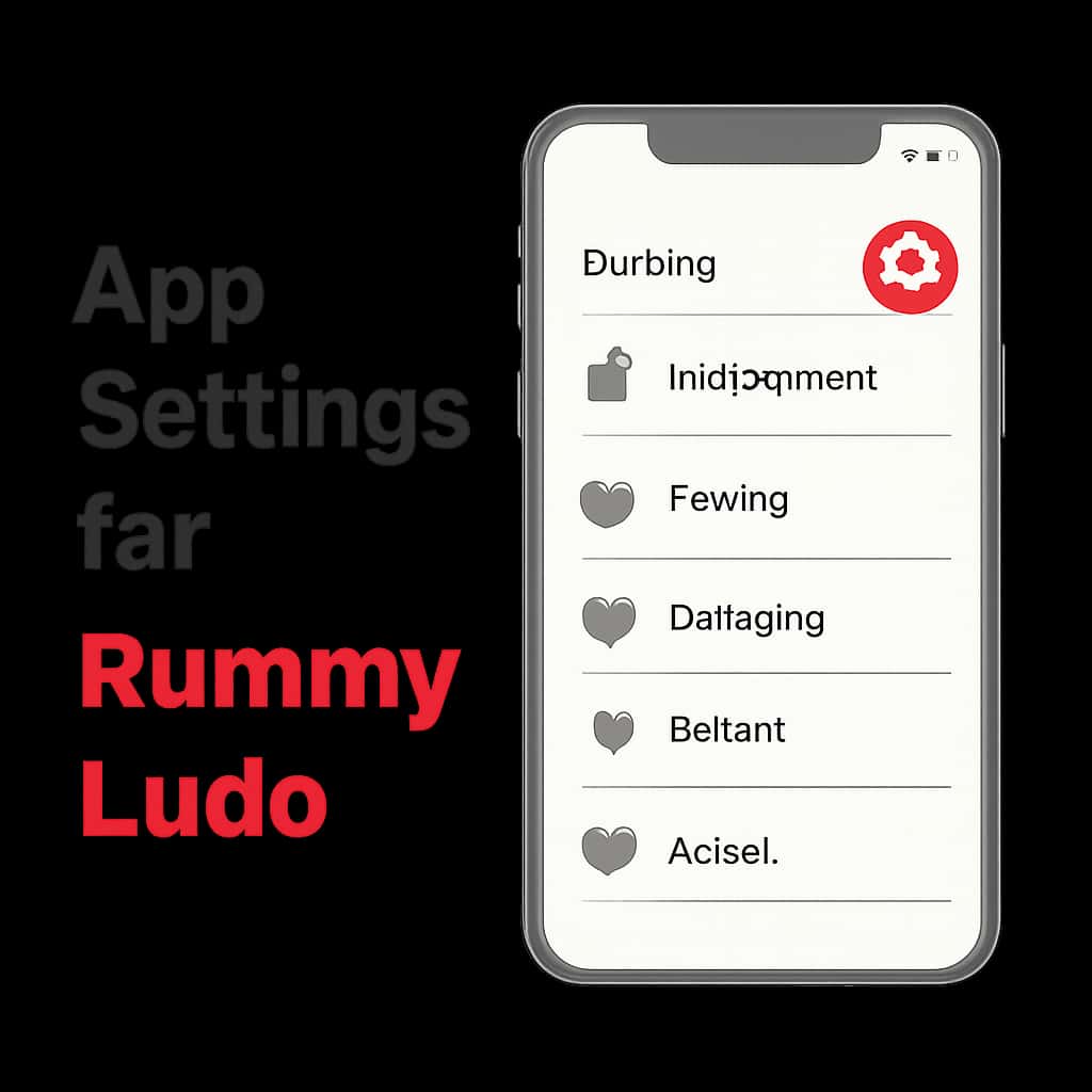 Diagram illustrating app settings for RummyLudo.