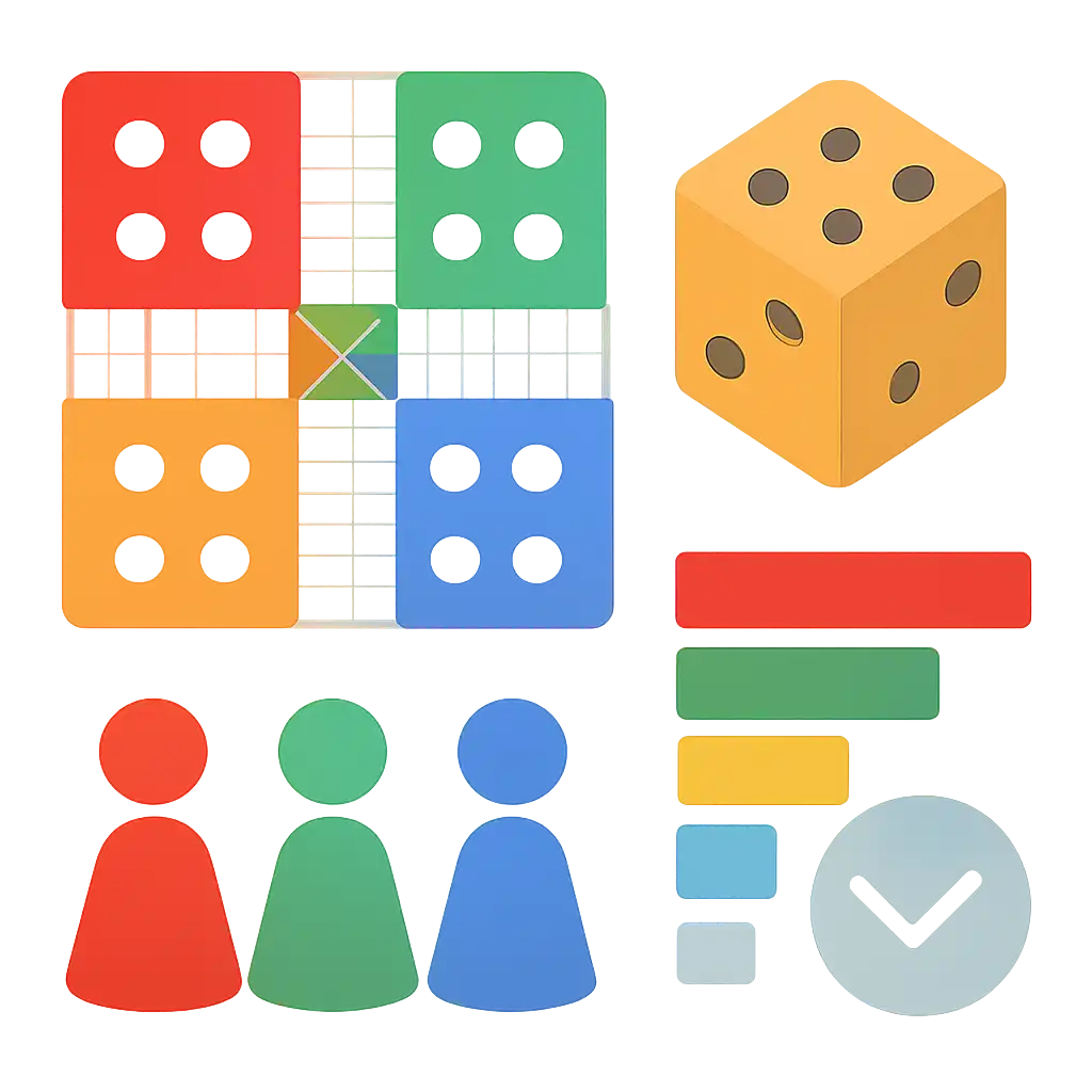 Infographic comparing options using coloured bars and, What ludo game Is and How It Works, Rummy Ludo