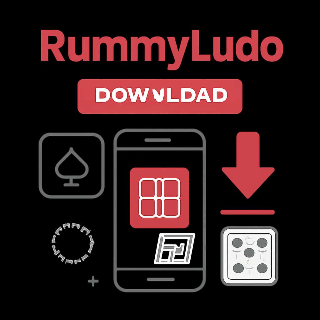 Illustration detailing the steps to download RummyLudo.