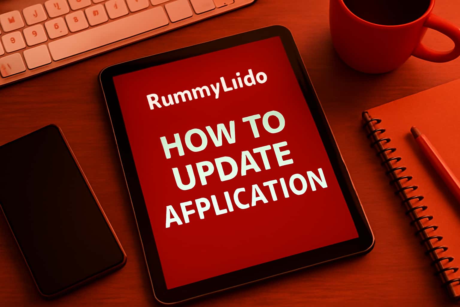 An informative graphic showcasing the update process for RummyLudo application.
