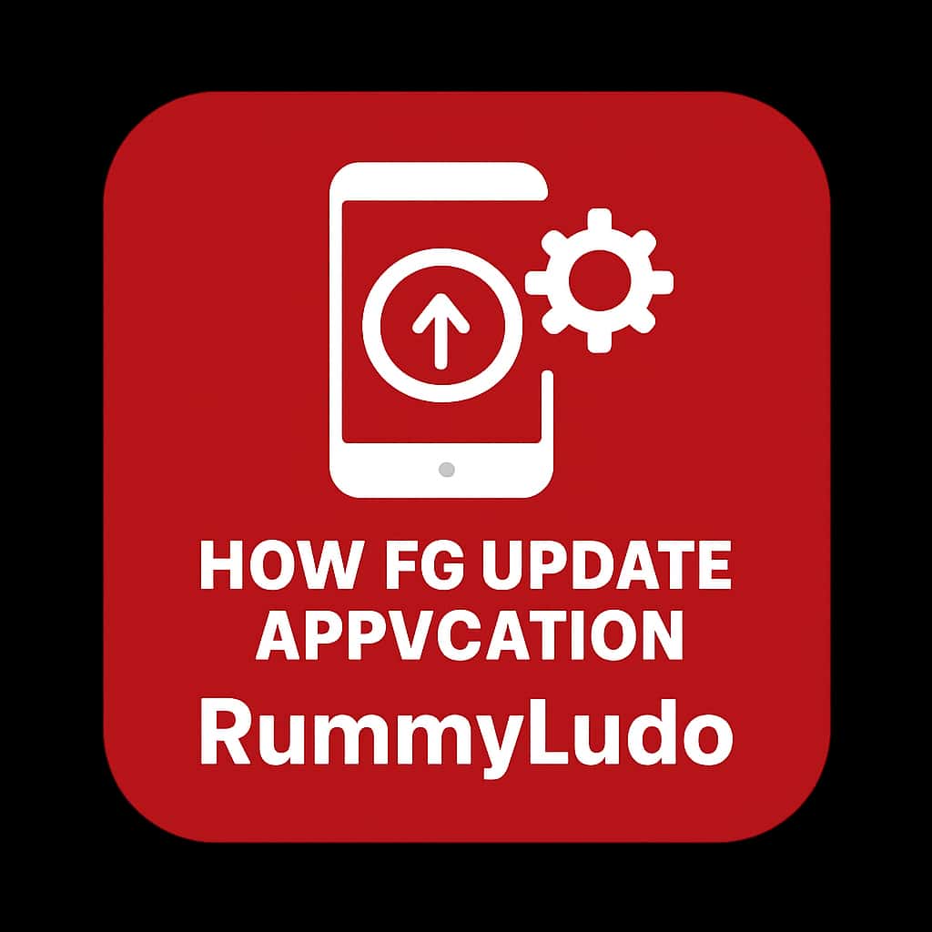 A badge representing guidance on updating the RummyLudo application.