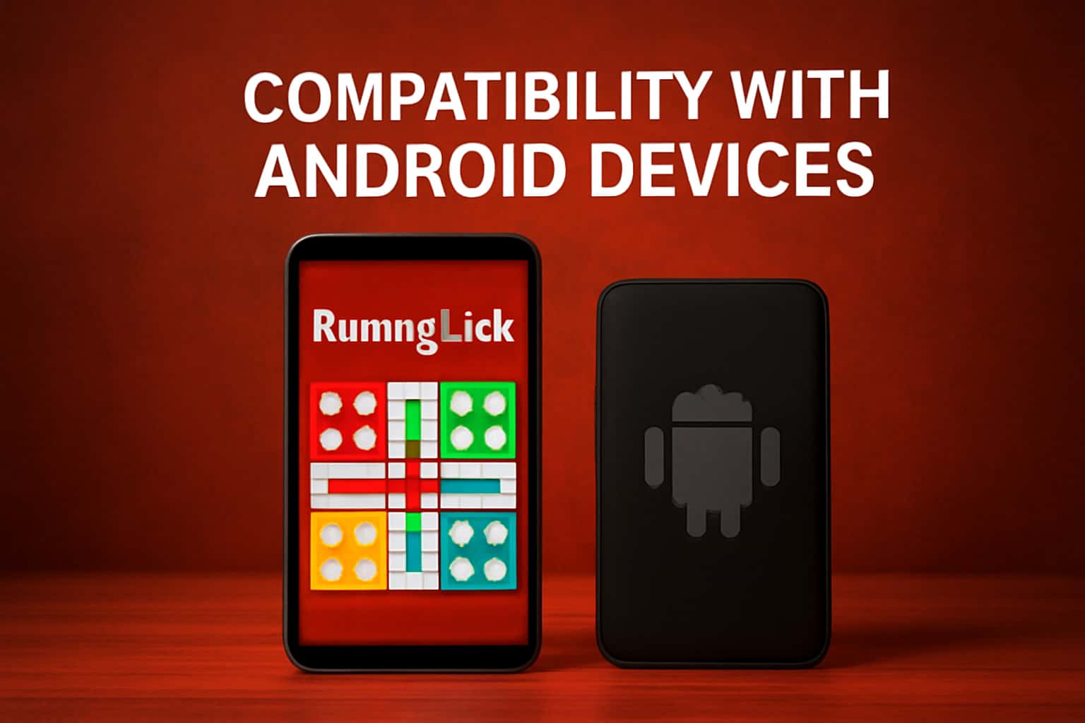 An informative graphic about RummyLudo's compatibility with Android devices.