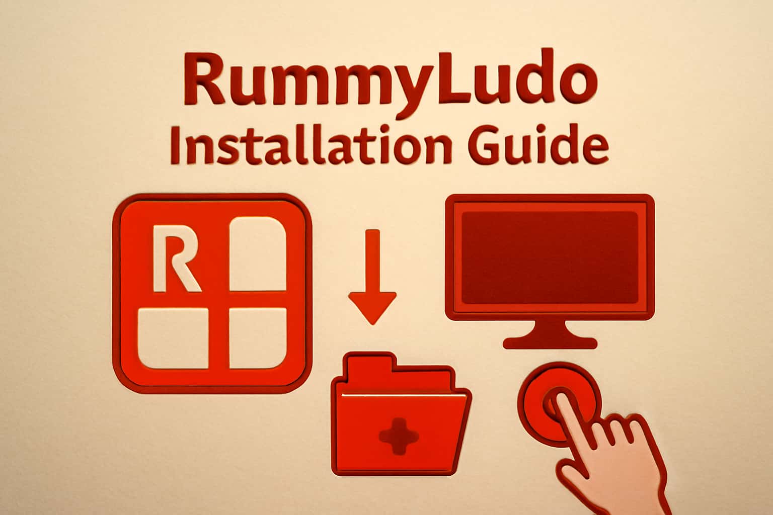 Informational visual about RummyLudo installation process.