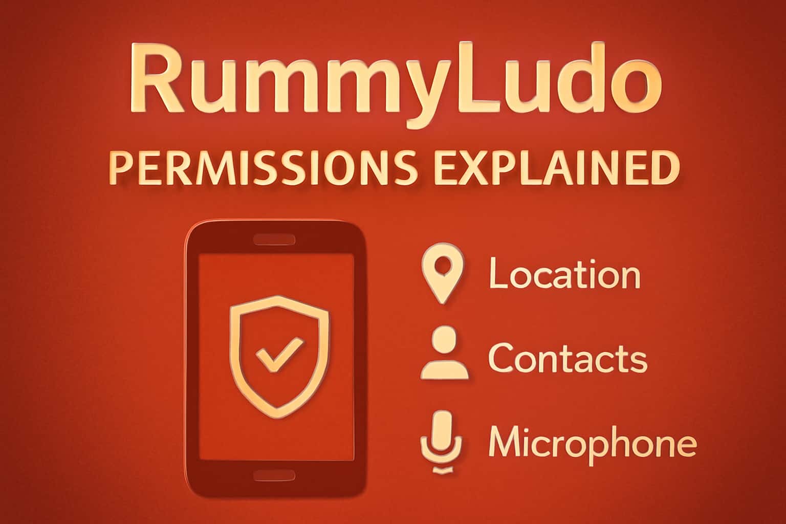 Informative scene showing RummyLudo permissions details.