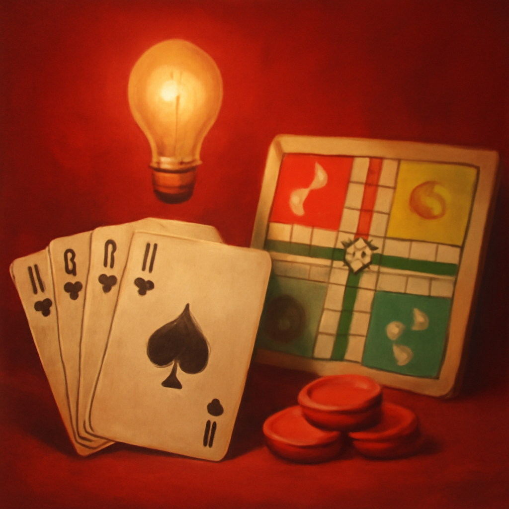 A badge representing guidance on updating the RummyLudo application.