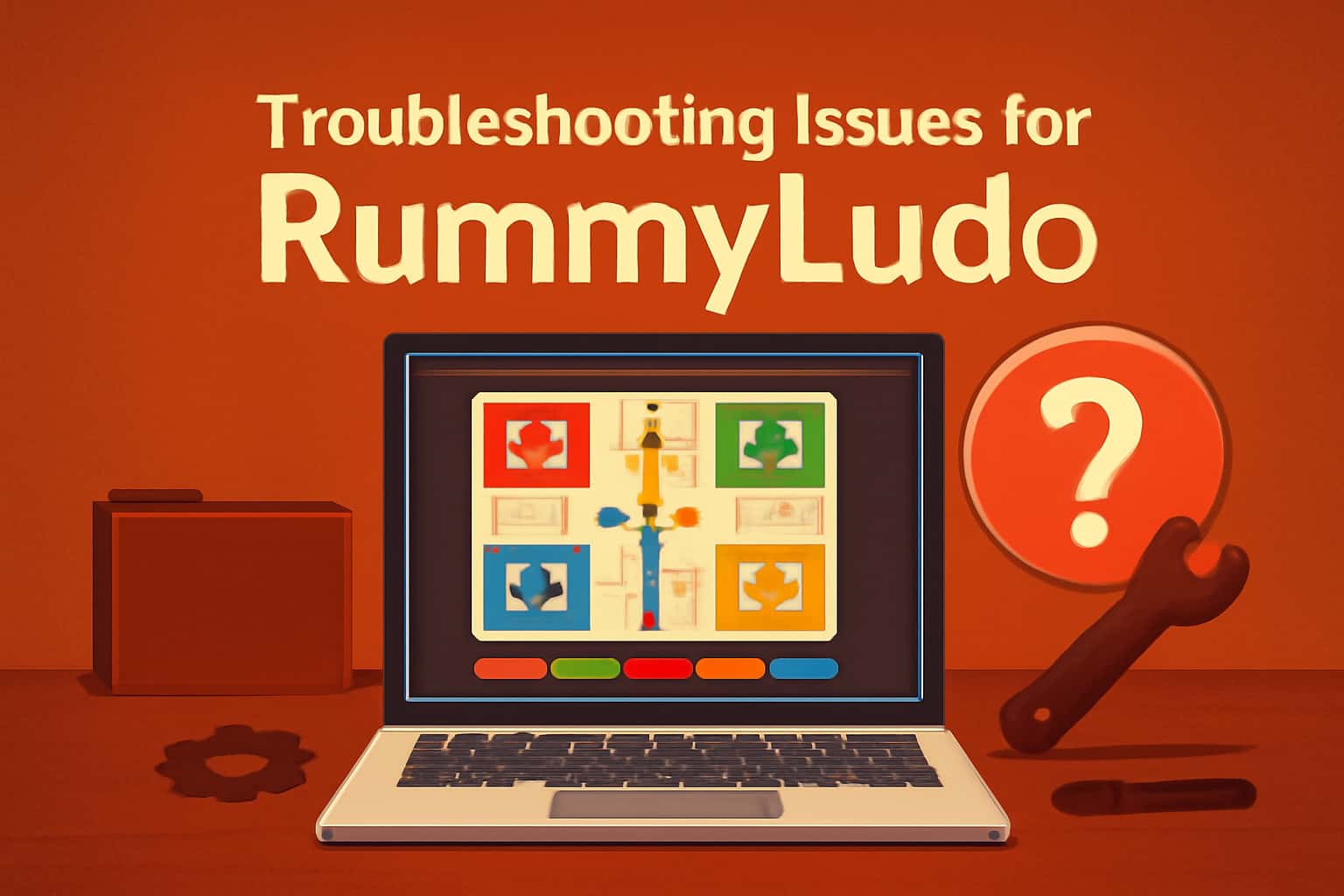 Informational scene depicting troubleshooting for RummyLudo.