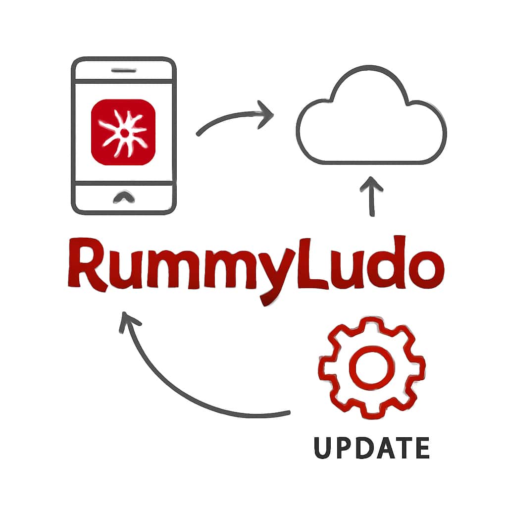 An educational diagram explaining RummyLudo update process.
