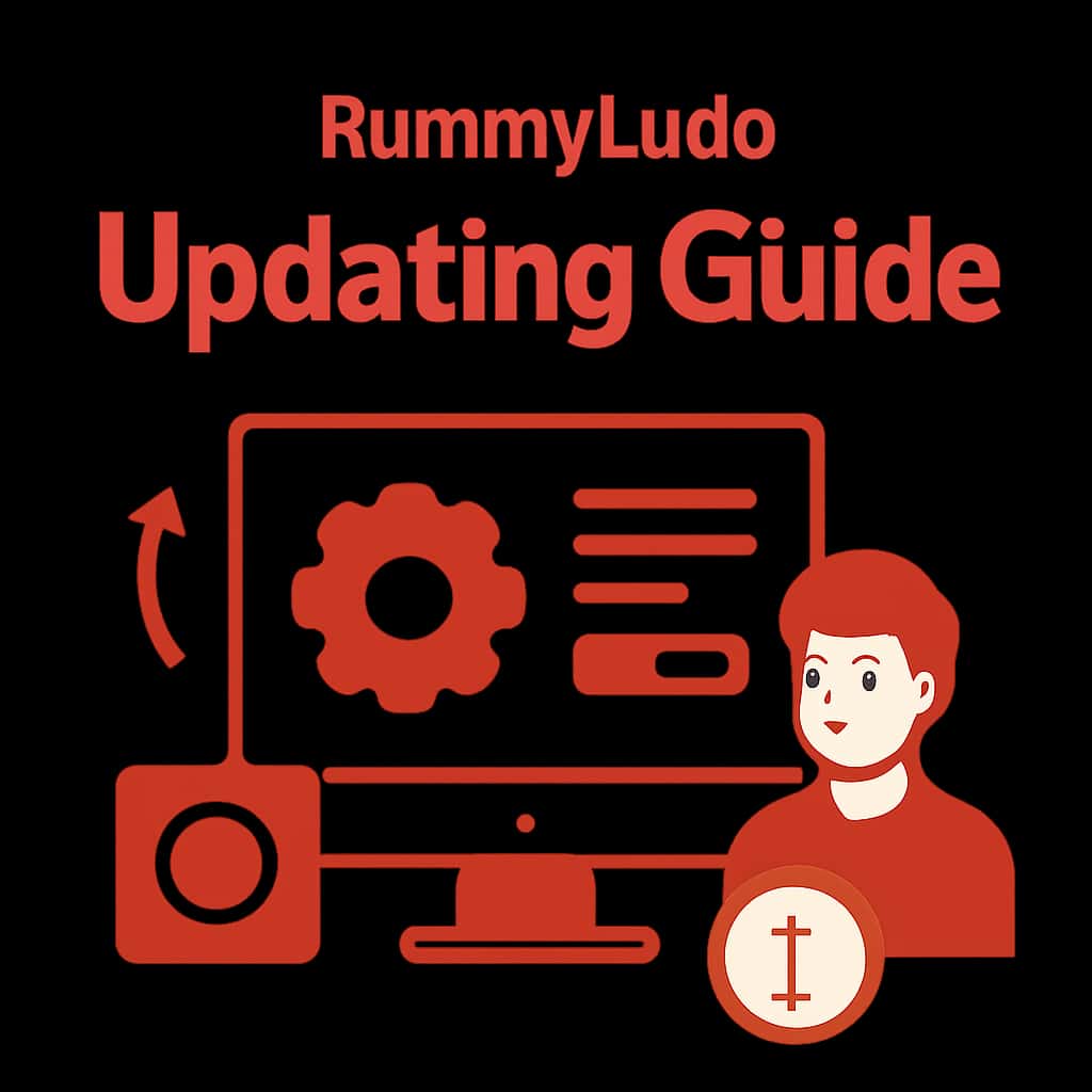 Illustration detailing the update process for RummyLudo.